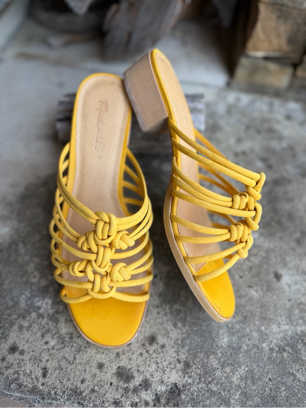 Madewell Dakota Sandals Knotted Leather Strappy Block Heel Women’s Size 9. Loc N